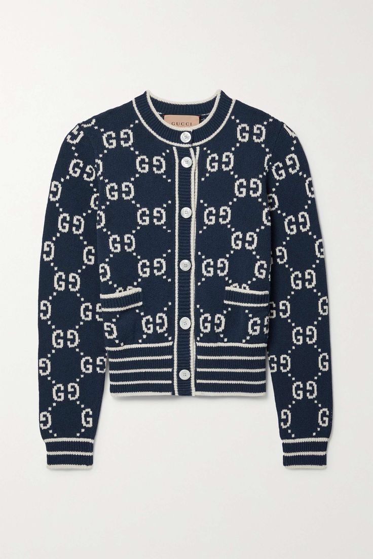 Shop GUCCI Cotton-blend jacquard cardigan, Explore the latest GUCCI women's collection today on NET A PORTER Gucci Cardigan, Jacquard Cardigan, Gucci Outfits, European Countries, Wholesale Shoes, Cotton Cardigan, Knitwear Cardigan, Mother Of Pearl Buttons, Knitwear Women