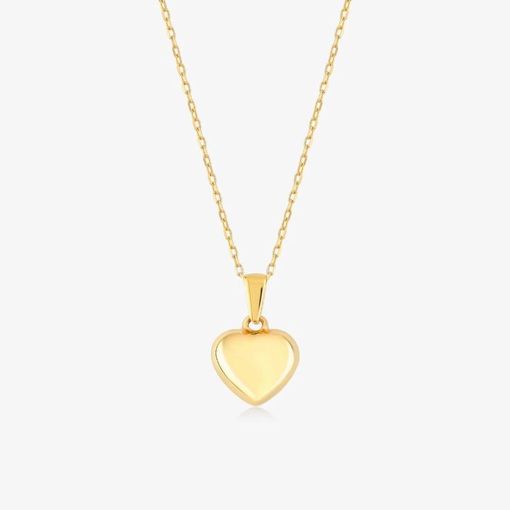 Made of 14k solid gold and the heart figure, this chain with its simple heart design is a loving eye-catcher!. Shop bestselling 14k gold necklaces. Simple Heart Design, Puffed Heart Necklace, Gold Heart Pendant, Heart Pendant Gold, Puffed Heart, 14k Gold Necklace, Valentines Necklace, Gold Necklaces, Handcrafted Necklace