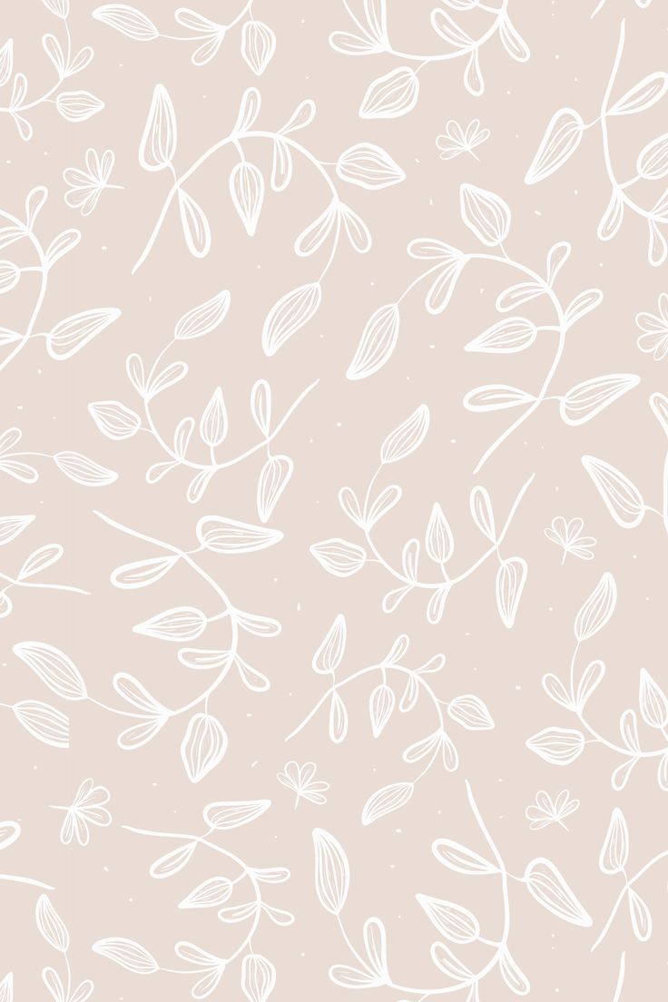 white flowers and leaves on a light pink background