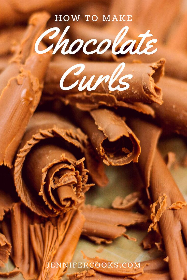 chocolate curls with the words how to make chocolate curls