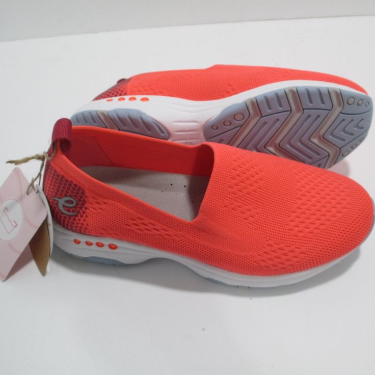 Nwt Easy Spirit Travel Time Orange Mesh Casual Slip-On Walking Shoes Women's Size 6w Excellent New With Tags Condition (Shoes Have Been Tried On) Easy Slip On/Off Style Comfy Mesh Upper Conforms To Your Foot Padded Insole Non Slip Outsole Comfy And Cute -For Summer Or Year Long! Dimensions Under Shoe: Length - 10"; Width At Ball - 3.5" Stored And Shipped Out Quick From A Clean, Smoke Free Home. Thank You For Shopping Small Today! Comfortable Red Slip-on Sneakers With Round Toe, Breathable Orange Slip-on Sneakers, Orange Breathable Slip-on Sneakers, Comfortable Flat Red Sneakers, Comfortable Red Flat Sneakers, Comfortable Red Sneakers, Red Slip-on Sneakers For Sports With Round Toe, Comfortable Red Slip-on Sneakers, Red Slip-on Sneakers For Sports