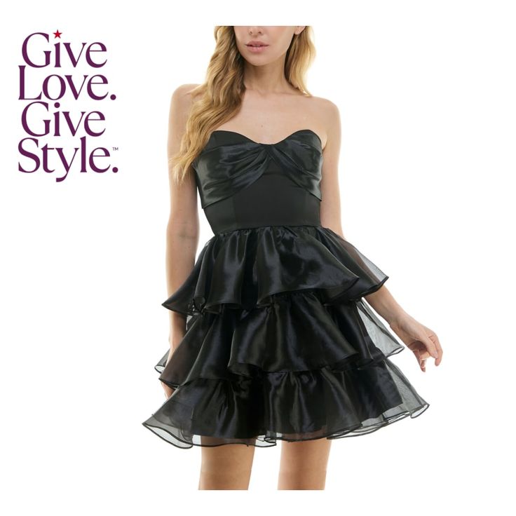 in stock Strapless Organza, Ruffle Mini Dress, Studio City, Mini Black Dress, Black Dress, Pick Up, In Store, Buy Online, Mini Dress