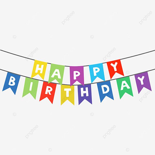 colorful happy birthday banner with bunting flags