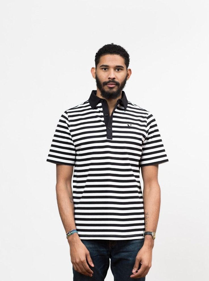 Black/White Tennis Courts, Striped Polo Shirt, Tennis Court, Golf Course, Nautical, Tennis, Comfort Fit, Polo Shirt, Golf