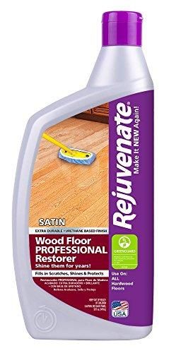 Rejuvenate Professional Wood Floor Restorer with Durable Satin Finish Non-Toxic Easy Mop On Application - 32 Ounces Best Hardwood Floor Cleaner, Wood Floor Polish, Wood Floor Restoration, Wood Floor Finishes, Old Wood Floors, Wood Floor Cleaner, Floor Restoration, Hardwood Floor Cleaner, Cleaning Wood Floors