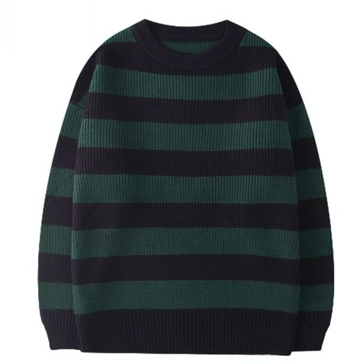 custom cloth in all sizes Tate Langdon Sweater, Korean Fashion Teen, Green Oversized Sweater, Harajuku Shirt, Streetwear Korean, Oversized Pullover Sweaters, Streetwear Fall, Striped Knitted Sweater, Oversized Sweater Women