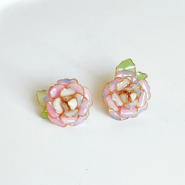 Handmade Pink Magic Moment Rose Flower Earrings - Etsy Pink Magic, Beautiful Pink Roses, Ear Stud, Effortless Elegance, Rose Design, Ear Studs, Flower Earrings, Hair Jewelry, Rose Flower