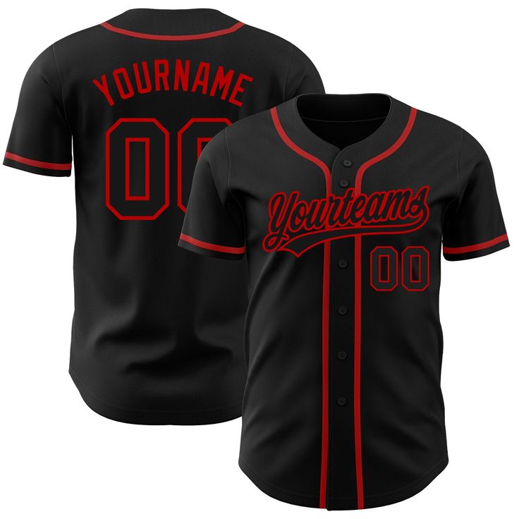 a black baseball jersey with the name and number on it, that says yourname