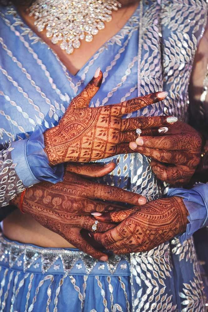 a woman with henna on her hands