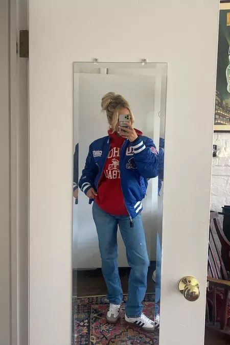 Letterman Jacket Outfit, Delaney Childs, Nfl Outfits, Cozy Loungewear, Fashion Trends Winter, Jacket Outfit, Letterman Jacket, Next Clothes, Golden Girl