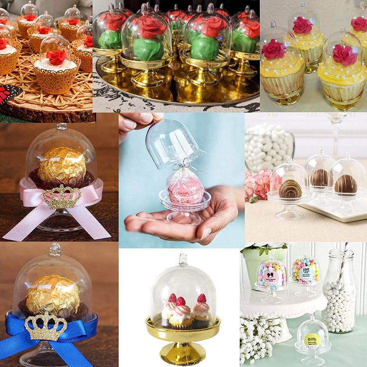 there are many different cakes and cupcakes in the pictures