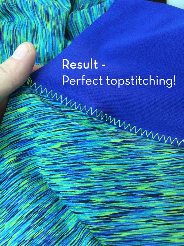 a person is stitching on the side of a piece of fabric with text reading result - perfect topstitching