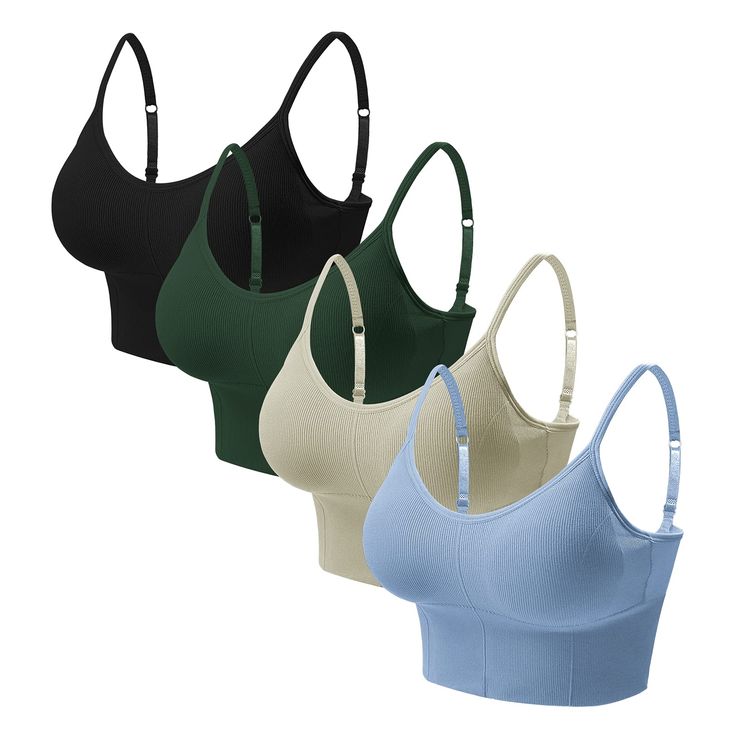 PRICES MAY VARY. Camisoles with built in bra,Pack of 4 mix colors. A nice crop top style, Wirefree designed with adjustable shoulder straps Widened elastic bottom band & Removable pads, it offers light support for daily wearing and the pads are easy to take out if needed. Low back bras design and V neckline, this nice lounge bra is sexy and suitable to wear with low cut shirts or dresses. Soft & lightweight materials: this longline bralette is comfortable to wear all day & night, or as a sports Bra Pack, Low Back Bra, Low Cut Shirt, Bra Liner, Cami Bra, Sleep Bra, Bra For Women, Lounge Bra, Comfy Bra