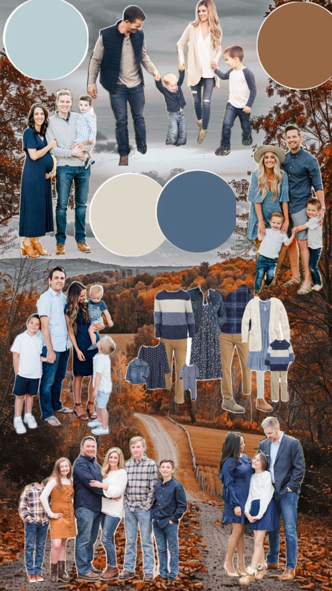 a collage of family photos with different colors