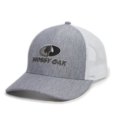 Mossy Oak Heathered Grey Trucker Hat, TS230560 Tractor Supplies, Tractor Supply, Mossy Oak, Hot Weather, Ball Cap, Tanning, Tractor, Linen Fabric, Snap Closure