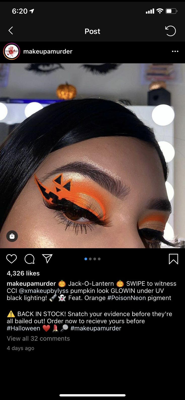 Pretty Pumpkin Face Makeup, Pumpkin Halloween Makeup Kids, Velma Eye Makeup, Halloween Theme Eyeshadow, Jack O Lantern Eye Makeup, Freddy Krueger Eyeshadow, Makeup Looks Autumn, Halloween Eye Makeup For Work, Halloween Eye Shadow Look