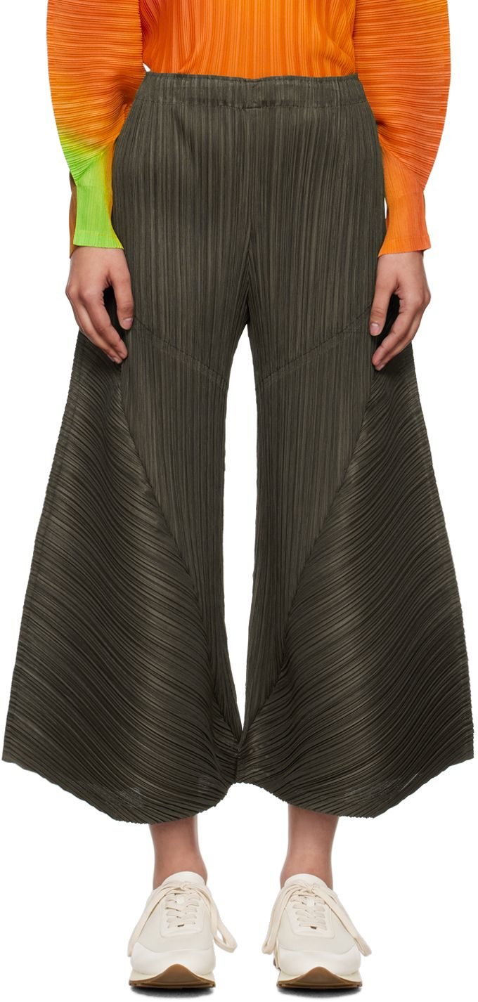 Find ISSEY MIYAKE Khaki Thicker Bottoms 2 Trousers on Editorialist. Wide-leg flared heavyweight garment-pleated polyester tricot trousers. · Elasticized waistband · Two-pocket styling Supplier color: Khaki Issue Miyake, Pleated Knit, Pleated Pant, Pleats Please, Pleated Trousers, Pleats Please Issey Miyake, Straight Trousers, Pleated Pants, Knit Pants