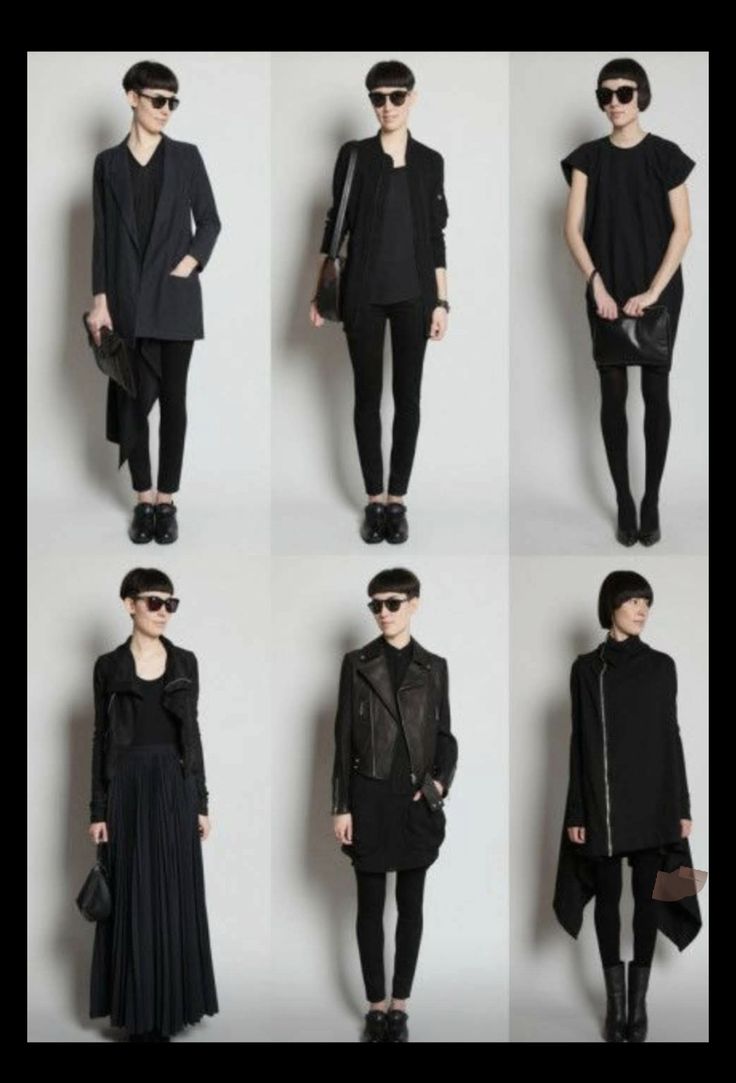 Rock And Roll Office Outfits, Dark Work Outfits Women, Clean Gothic Outfits, Sassy Chic Outfits, Rock Office Outfit, Office Punk Outfits, Elevated Goth Style, Black Minimalist Wardrobe, Conservative Goth Outfits