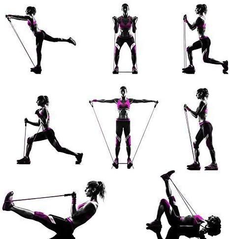 silhouettes of woman doing various exercises with poles