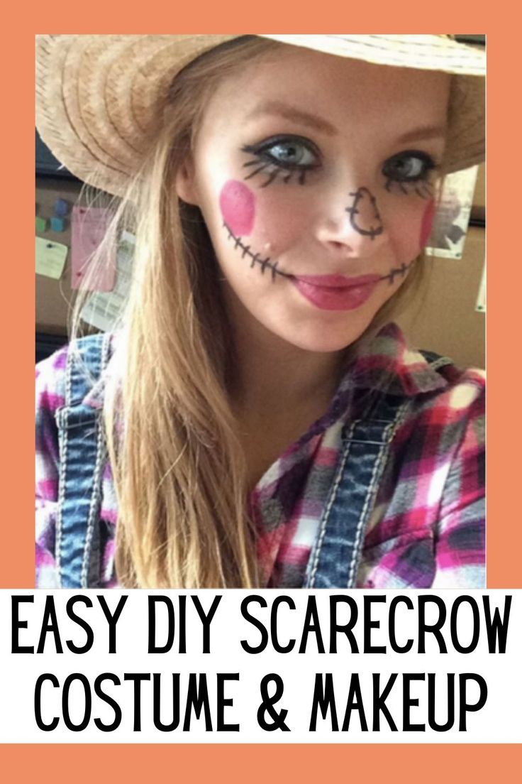 Diy Scarecrow Makeup, Pink Scarecrow, Easy Diy Scarecrow, Easy Scarecrow Makeup, Mary Poppins Kostüm, Scarecrow Costume Women, Minnie Mouse Kostüm, Scarecrow Costumes, Childhood Halloween