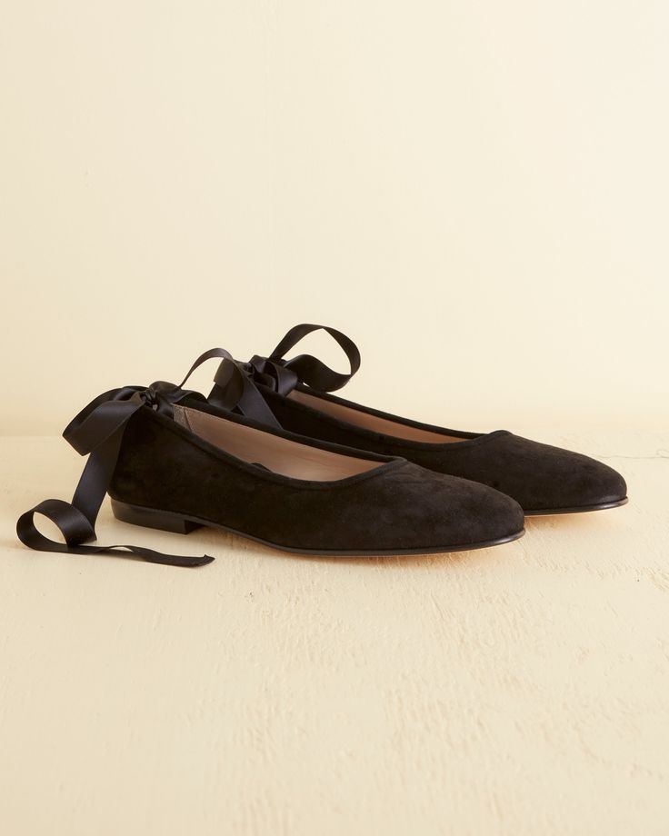 Musette Flats - Black Fall Evening Ballet Flats With Low Heel, Low Heel Ballet Flats For Evening In Fall, Elegant Suede Ballet Flats, Suede Ballet Flats For Evening, Elegant Suede Ballet Flats With Round Toe, Chic Suede Ballet Flats With Leather Sole, Chic Suede Ballet Flats With Round Toe, Elegant Suede Ballet Flats With Leather Sole, Chic Suede Ballet Flats