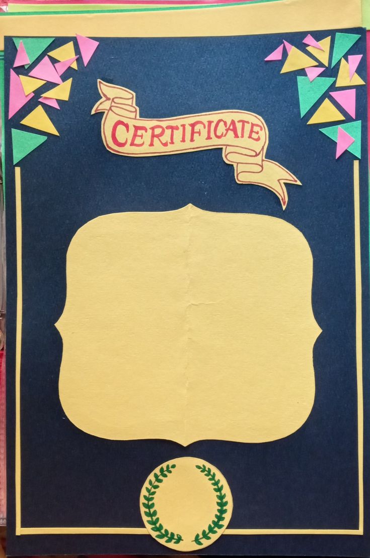 a card with the words certificate on it