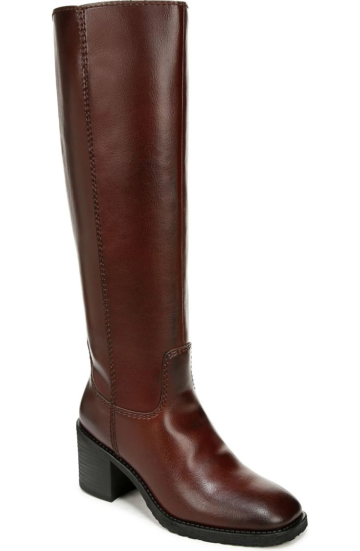 Zodiac Cindy Knee High Boot (Women) | Nordstromrack Classic Tall Heeled Boots For Fall, Classic Tall Boots For Workwear, Square Toe Knee-high Boots With Stacked Heel For Work, Classic Square Toe Knee-high Boots For Fall, Workwear Knee-high Boots With Stacked Heel And Square Toe, Square Toe Knee-high Boots With Leather Lining For Work, Classic Mid-calf Boots With Stacked Heel For Work, Classic Knee-high Boots With Stacked Heel For Work, Classic Block Heel Boots For Fall