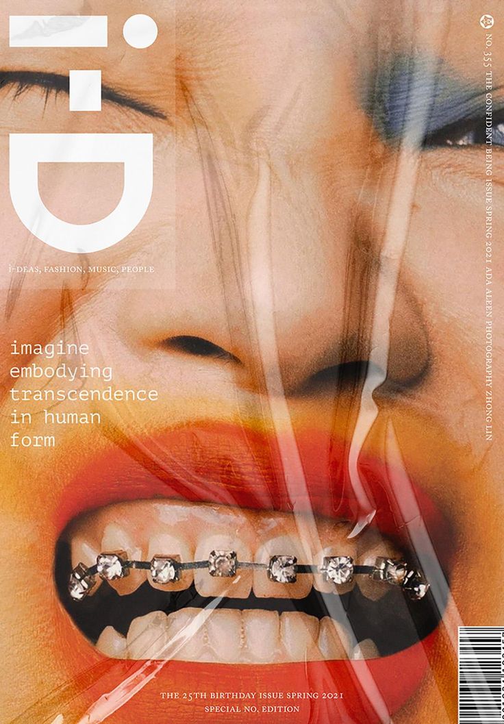 a magazine cover with an image of a woman's teeth and braces on it