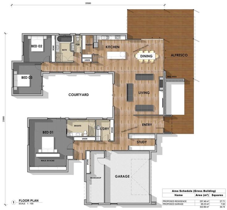 the floor plan for an apartment with two separate rooms and one living room in it