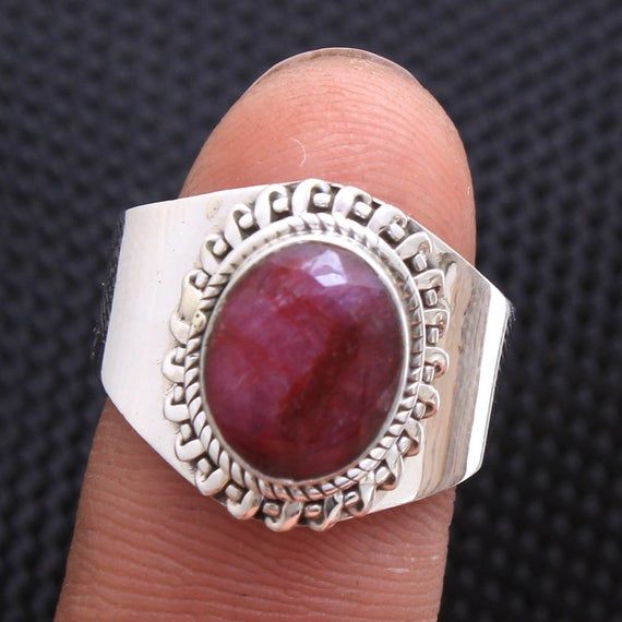 Faceted Red Ruby Oval Gemstone Ring Stylish Ring 925 Sterling Silver Jewelry Handmade Designer Ring Oval Sterling Silver Ruby Ring Stamped 925, Oval Ruby Ring In Sterling Silver Stamped 925, Silver Ruby Ring With Cabochon, Silver Ruby Ring Stamped 925, Oval Ruby Ring Stamped 925, Silver Oval Cabochon Ruby Ring As Gift, Oval Cabochon Ruby Ring In Silver, Oval Cabochon Ruby Ring In Sterling Silver, Oval Ruby Ring With Sterling Silver Setting