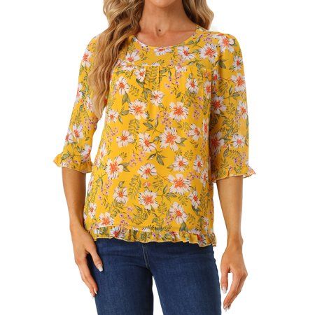 Looks comfortable very nice flowy breathable material with pretty floral design. The style of the blouse gives a very fresh and youthful look without excluding an older audience. Pair this stylish top with any bottoms to create casual outfits. Occasion: Shopping, Dating, Office, Daily Wear, Casual, etc. Please check your measurements to make sure the item fits before ordering. Measurement (in inches) International Size-----Chest Girth-----Shoulder Width-----Hem Girth XS---------------42 1/8----- Stand Collar Top, Green Floral Blouse, Heart Blouse, Peter Pan Collar Blouse, Flounce Top, Stylish Top, Gingham Shirt, Flowy Blouse, Chiffon Ruffle