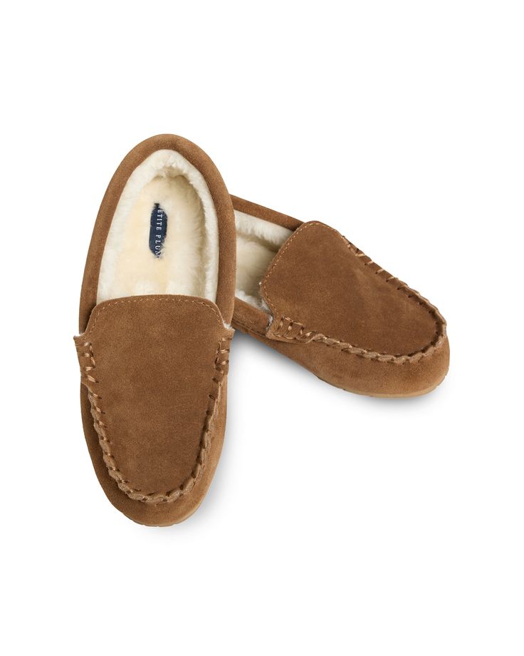 Stay cozy in any season with these ultra-soft suede moccasin slippers. The faux fur lining keeps your feet comforted from morning to night, with a soft touch that's like walking on clouds. Bridal Slippers, Moccasin Slippers, Silk Gifts, Tartan Christmas, Pink Holiday, Suede Moccasins, Matching Baby, Suede Slippers, On Clouds