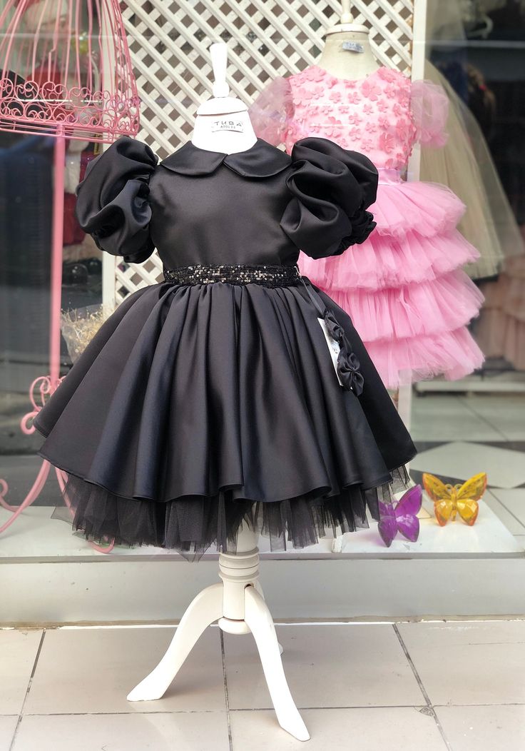 ll dresses are made as mother and daughter Please ask for color option. The dress is made in 1 or 2 day. This Customise Kids Couture is completely made of health-safe and kid-friendly materials. Inner parts are 100% cotton and outer parts are sewed with high quality sequin and tulle. Dress is made to order in any size. If you want it to fit perfectly, please, send me the measurements of your daughter and I will sew the dress according to the measurements. Please follow the page. Take care of yourself Black Princess Dress For Dress-up, Fitted Black Birthday Dress, Black Princess Dress With Ruffles For Birthday, Elegant Black Princess Dress For Dress-up, Black Princess Style Tutu Dress For Birthday, Elegant Black Princess Dress For Birthday, Black Princess Style Wedding Dress, Elegant Black Dress For Birthday, Black Fitted Princess Tutu Dress