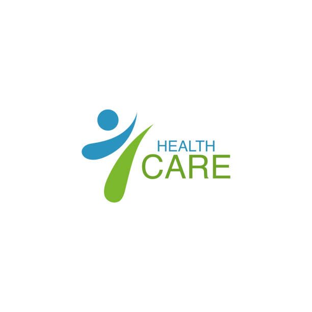 the logo for health care, with an image of a person holding a green leaf