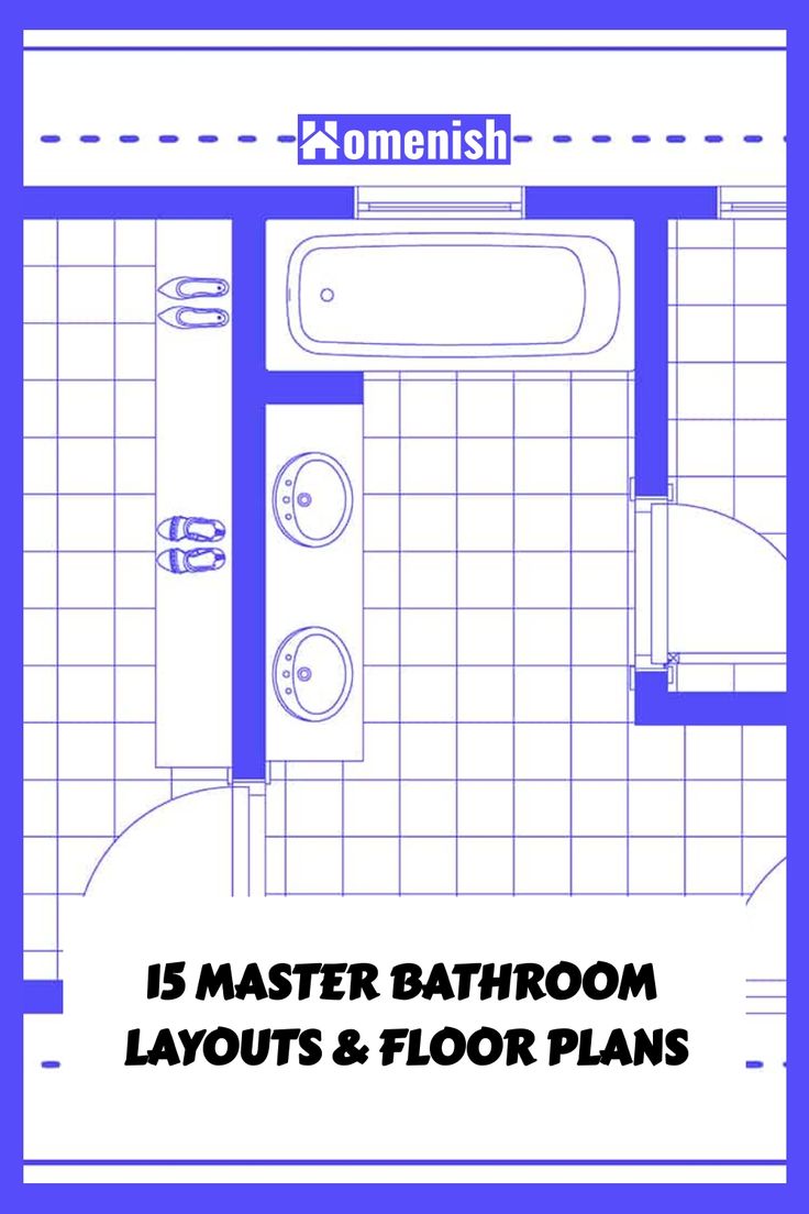 Do you want some inspiration for your new bathroom layout? Look no further than these 15 floor plans for master bathrooms to suit spaces of all shapes and sizes. Bathroom Ideas Plan Layout, Master Bath With Wet Room Layout, 9x13 Bathroom Layout, Open Floor Plan Bathroom Master Suite, Master Ensuite Layout Floor Plans, Small Master Bath And Closet Layout, Bathroom Plans Layout Master, Small Master Suite Layout Floor Plans, Master Bath Plans Layout