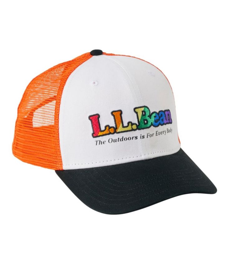 Our best-ever trucker hat, made for a comfortable fit and designed featuring L. L. Bean original artwork you won't find anywhere else. 100% polyester breathable mesh for ventilation. 100% cotton brim. Spot clean. Classic trucker style. Adjustable snap back for a customized fit. Interior sweatband keeps moisture out of eyes. Imported. | Adults' L.L.Bean Trucker Hat, Synthetic Hat Baseball, Snap Back, Snap Backs, Ll Bean, Baseball Caps, Men's Accessories, L L Bean, Warm Weather, Trucker Hat