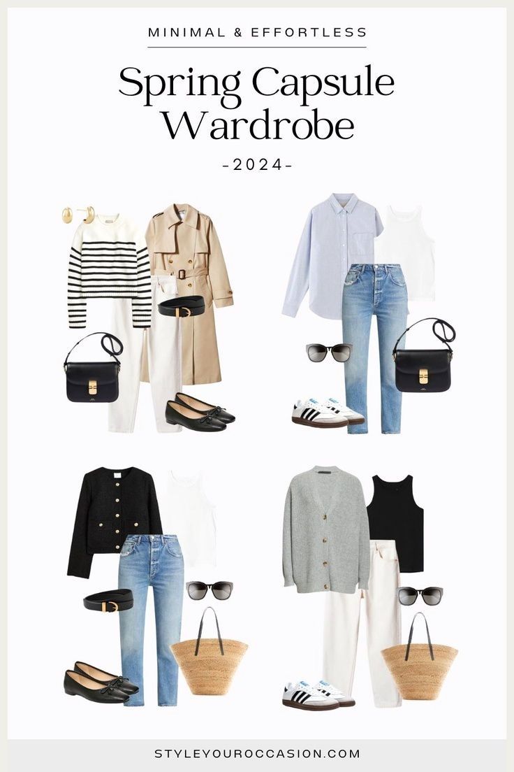 If you are looking for inspiration for spring outfits, this spring capsule wardrobe edition for 2024 is your answer. This elevated, effortless, and classic casual spring capsule wardrobe will take you from day to night. Spring outfits 2024 trends Ținute Business Casual, Chic Capsule Wardrobe, Capsule Wardrobe Women, Spring Summer Capsule Wardrobe, Classic Capsule Wardrobe, Capsule Wardrobe Outfits, Fashion Capsule Wardrobe, Spring Capsule, Europe Outfits