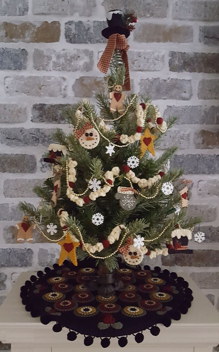 a decorated christmas tree on top of a table