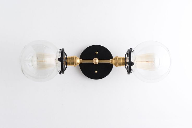 Modern Vanity Lighting, Vanity Lamp, Black Vanity Bathroom, Brass Light Fixture, Bathroom Lights, Glass Light Fixture, Black Vanity, Vanity Light Fixtures, Industrial Light Fixtures