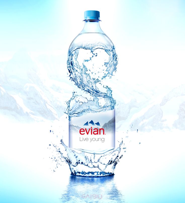 a bottle of evvan water is shown in this advertisement for the company's brand