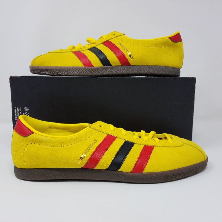 Introducing The Adidas Herzogenaurach 'City Series - Yellow Scarlet' - If2349, A Vibrant Homage To The Dynamic Culture Of The German City. With Its Striking Yellow And Scarlet Colorway And Premium Materials, This Limited Edition Sneaker Seamlessly Blends Style And Heritage. Classic Adidas Design Meets Modern Comfort, Making It The Perfect Choice For Urban Adventures. ______________________________________________________________________ Brand: Adidas Size: 10.5 Art #: If2349 Made In: Vietnam Oth Yellow Adidas Lace-up Sneakers, Urban Yellow Sneakers With Gum Sole, Yellow Urban Sneakers With Gum Sole, Adidas Yellow Leather Sneakers, Yellow Sporty Custom Sneakers With Rubber Sole, Yellow Leather Adidas Sneakers, Yellow Sneakers With Rubber Sole For Light Sports, Yellow Sneakers With Rubber Sole For Sports, Yellow Sporty Sneakers With Vulcanized Sole