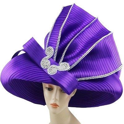 The Church Hats 8605 exemplifies sophistication and style for those seeking a distinguished look during worship services or special occasions. Crafted with meticulous attention to detail, this hat showcases a unique sculptural silhouette that makes it stand out. Its vibrant purple color adds a regal and eye-catching element to any ensemble, ensuring you'll capture attention wherever you go. Decorated with tasteful accent details that shimmer subtly, the Church Hats 8605 offers an additional laye Church Suits, Church Events, Large Image, Hat Stands, Church Service, Church Hats, Kinds Of Clothes, Royal Blue Color, Classic Fashion