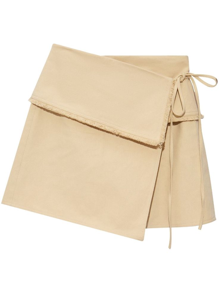 beige organic cotton blend panelled design wrap design fringe detailing side tie fastening thigh-length This item is made from at least 50% organic materials. Learn more about what makes a product Conscious on our Conscious Criteria page Beige Fitted Mini Wrap Skirt, Chic Cotton Skirt With Tie Waist, Asymmetrical Cotton Skirt In Beige, Beige Cotton Asymmetrical Skirt, Beige Asymmetrical Cotton Skirt, Chic Cotton Asymmetrical Mini Skirt, Chic Asymmetrical Cotton Mini Skirt, Chic Beige Cotton Skirt, Spring Beige Mini Wrap Skirt