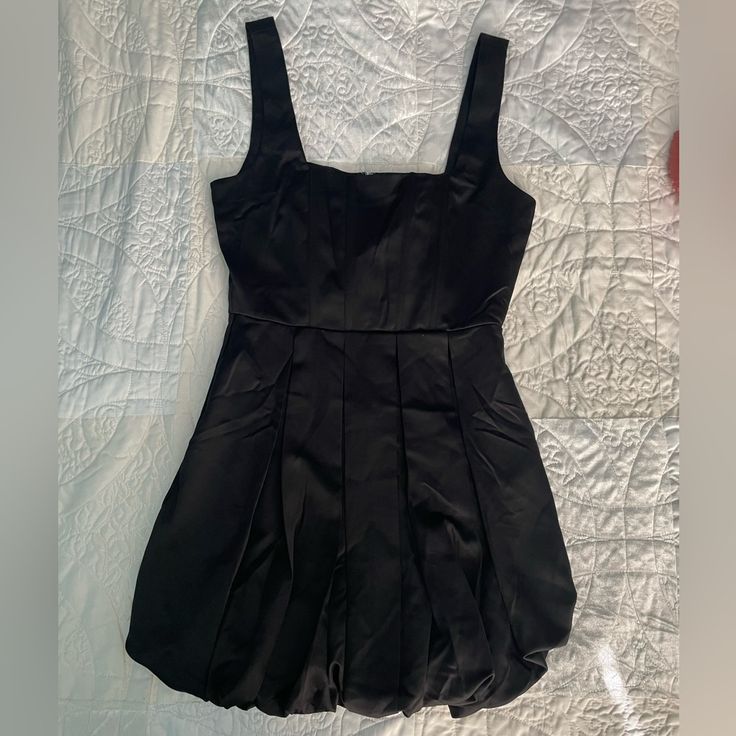 -Nwt -Satin Material -Corset Bustier -Tiered Skirt Design -Concealed Zipper -Black Color -Can Be Worn For Many Events Satin Pleated Mini Dress For Night Out, Pleated Satin Mini Dress For Night Out, Black Fitted A-line Satin Dress, Black Satin A-line Fitted Dress, Fitted Black Satin A-line Dress, Black Satin Mini Dress For Dinner, Black Fitted Satin Dress For Dinner, Pleated Satin Mini Dress, Black Silk Satin Mini Dress