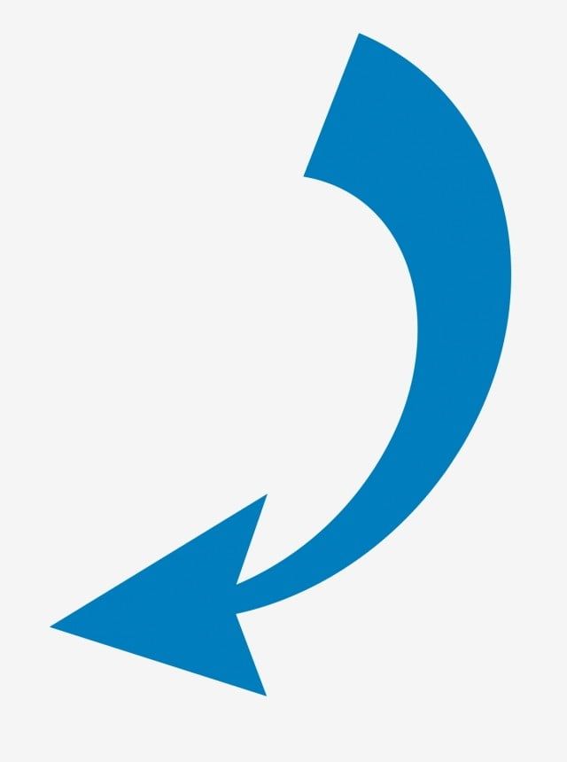 a blue arrow pointing to the left on a white background