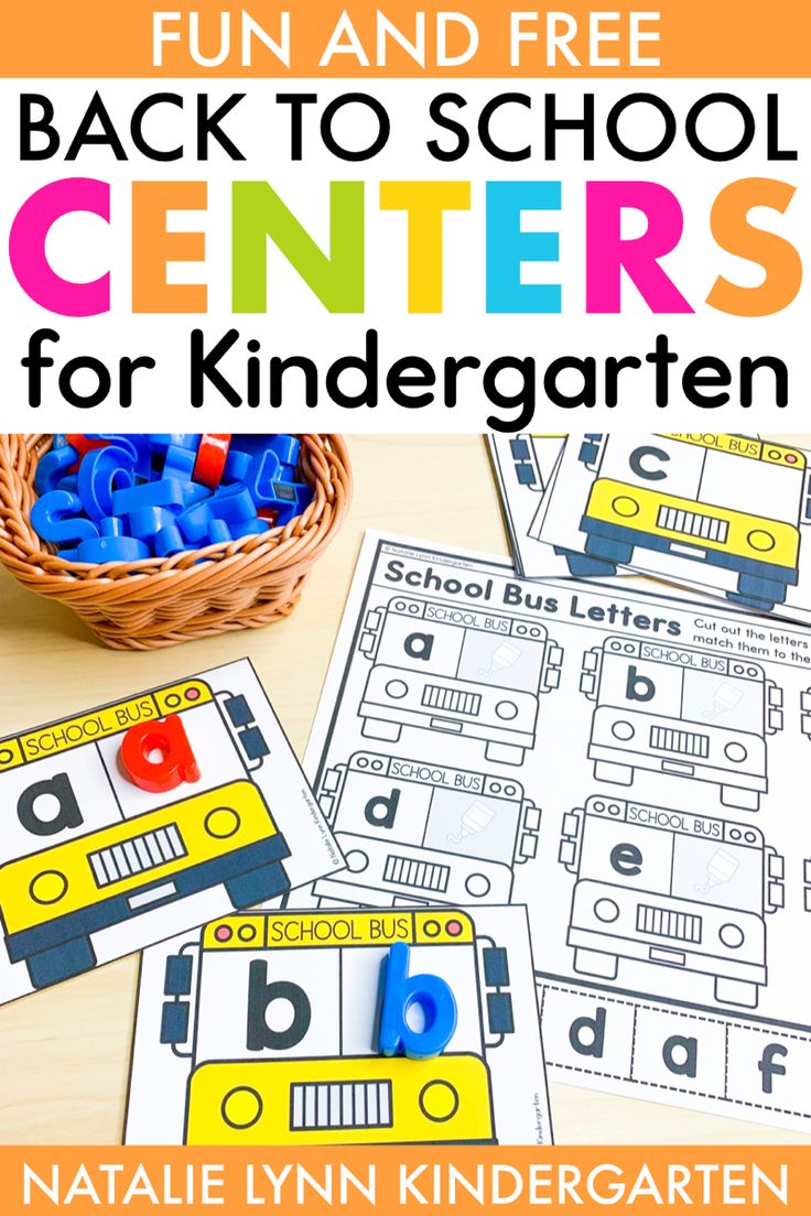 the back to school centers for children with text overlay