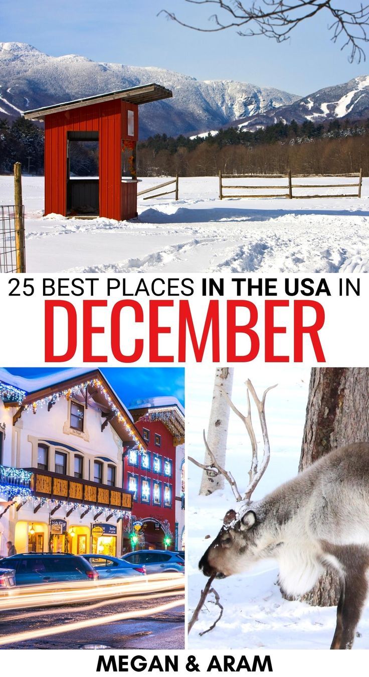 the cover of 25 best places in the usa in december