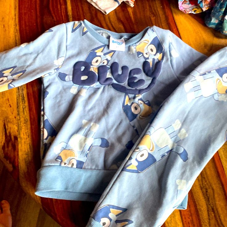 Nwot Likely Washed Once, We Never Wore It. Fun Blue Cotton Sweatshirt, Blue Cotton Fun Style Sweatshirt, Playful Light Blue Tops For Loungewear, Fun Blue Crew Neck Sweatshirt, Fun Blue Tops For Playtime, Blue Long Sleeve Sweatshirt For Play, Blue Long Sleeve Playful Top, Playful Blue Long Sleeve Top, Blue Cartoon Print Tops For Playtime