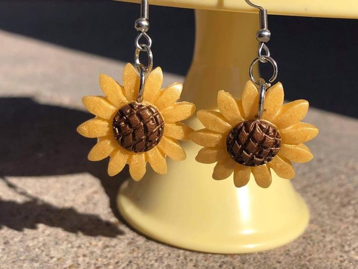 Resin Daisy Earrings Handmade Yellow or White Daisy Dangle | Etsy Yellow Sunflower Dangle Earrings, Yellow Sunflower Design Dangle Earrings, Yellow Sunflower Design Earrings As Gift, Yellow Sunflower Design Flower Earrings As Gift, Yellow Hypoallergenic Flower-shaped Earrings, Yellow Hypoallergenic Flower Drop Earrings, Hypoallergenic Yellow Flower Drop Earrings, Hypoallergenic Yellow Drop Flower Earrings, Yellow Sunflower Design Flower Earrings