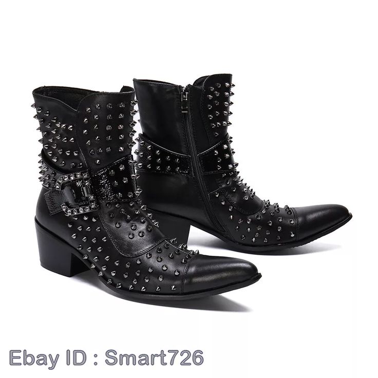 Men Fashion Punk Rivet Buckle Strap Pointy Toe Ankle Boot Youth Leather Shoes | eBay Fall Martin Boots For Concerts, Fall Alternative Style Martin Boots With Round Toe, Fall Alternative Style Round Toe Martin Boots, Punk Style Ankle-high Martin Boots For Winter, Punk Style Ankle Martin Boots For Winter, Punk Style Martin Ankle Boots For Winter, Winter Punk Style Ankle-high Martin Boots, Punk Style Winter Ankle Martin Boots, Winter Punk Style Closed Toe Boots